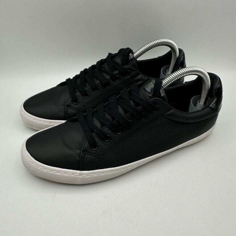Asos Sneakers Shoes‎ Womens 7 Matte Black Round Toe Low Top Lace Up Comfort